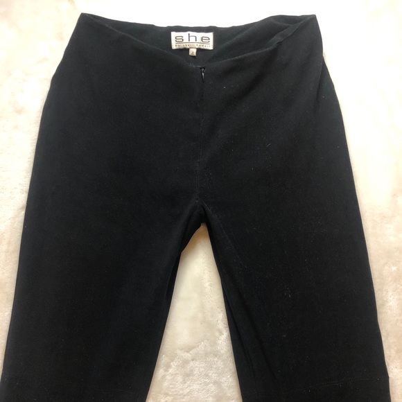She by Sheri Bodell Vintage Black Front Zip Pants Size 4 - Picture 3 of 10